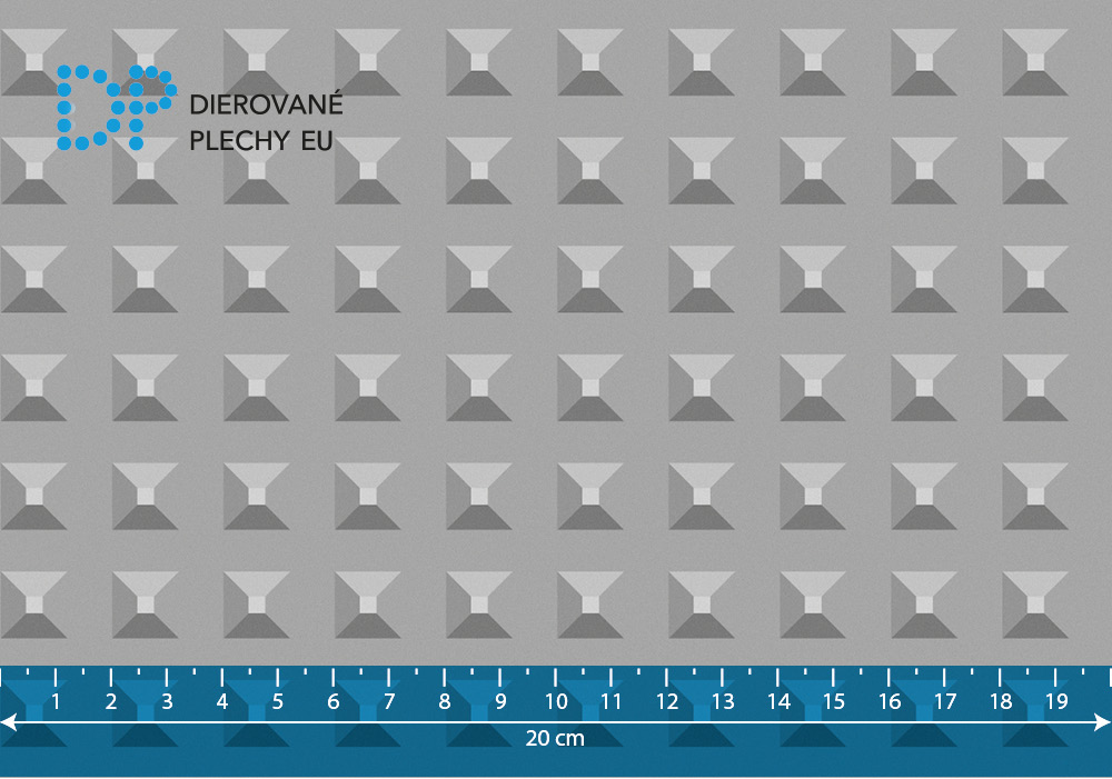 Pretláčaný plech nerezový pyramída vzor B6